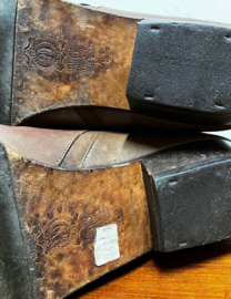 Bruin leren Cowboy Boots - maat 39,5. Lederen dames laarzen met hak