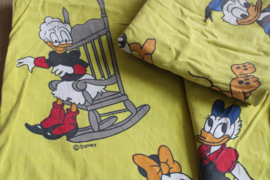Vintage Disney dekbedovertek met kussensloop. Retro beddengoed, Donald Duck - Mickey Mouse