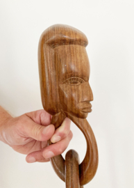 Vintage handgesneden houten vruchtbaarheidsketting. Afrikaanse huwelijksketting