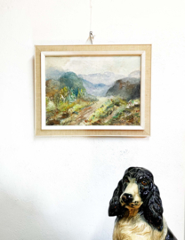 Origineel schilderij van een berglandschap. Impressionistisch tafereel / landschap