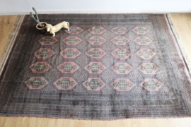 Groot handgeknoopt Oosters kleed. Wollen vintage Perzisch tapijt, Bouchara/Bokhara