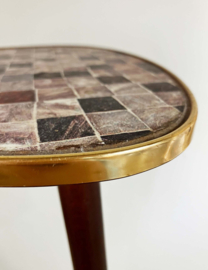 Vintage tripod bijzet tafeltje. Retro plantentafel / krukje