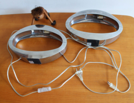 Set retro design lampen - Berio - Massive. Zilverkleurige vintage tafellamp