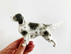 Vintage beeldje - Engelse Setter of een Spaniel? Keramieken retro honden beeld