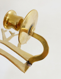 Messing wandkandelaar met levensboom. Vintage kandelaar - brass