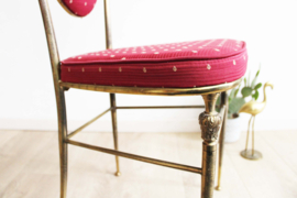 Antieke koper / messing stoeltje, Chiavari-stijl. Vintage Regency stoel.