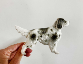 Vintage beeldje - Engelse Setter of een Spaniel? Keramieken retro honden beeld