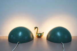 Set aardewerk vintage wandlampen. Groene retro Ikea lampen