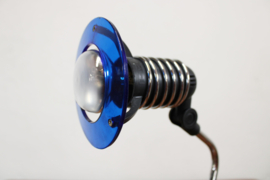 Blauwe vintage spiraallamp - Esto. Retro Memphis stijl lamp, jaren 80