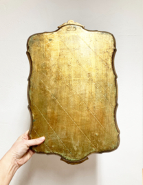 Vintage Florentijns dienblad, verguld? Retro serveerblad uit de jaren 70