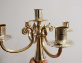 Vintage messing (?) kandelaar. Goudkleurige Regency kaarsenhouder