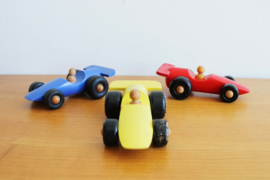 Set van 3 vintage speelgoed auto's - IKEA. Houten retro speelgoed - racewagen