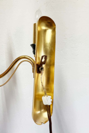Goudkleurig vintage wandlampje met kaarsjes. Antieklook 'kaars' lampje