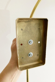 Goudkleurige vintage booglamp . Retro design halogeen lamp - Steinhauer