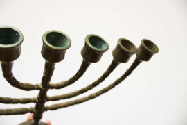 Joodse vintage kandelaar. 7 armige Menora kaarsenhouder