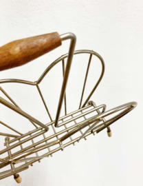 Goudkleurig metalen vintage servet houder. Retro postvakje.