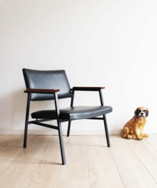 Zwarte vintage fauteuil. A3 lounge chair - Gebr. Van der Stroom voor Avanti?