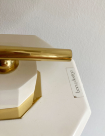 Wit vintage wandlamp met gouden details. Retro lampje - Boni design