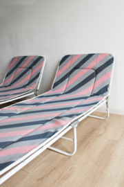 Set vintage stretchers, jaren 80?  Retro veldbed / opklapbed / logeerbed