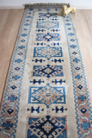 Handgeknoopt Oosterse vintage kleed. Lang Perzisch tapijt/loper - Kazak?