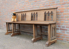 Originele houten kerkbank. Lange vintage bank - 200 cm.