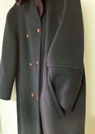 Zwarte wollen vintage mantel - Jobis. Lange winterjas voor dames - 42