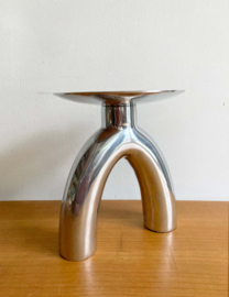 Zilverkleurige design kandelaar - Bob