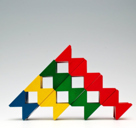 Houten vintage vlinder blokken met poppetjes- Naef? Retro Montessori speelgoed