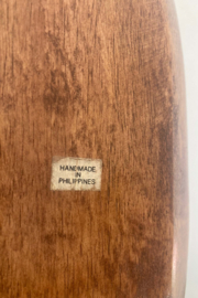 Houten vintage schaal met vakjes. Boho retro snackschaal
