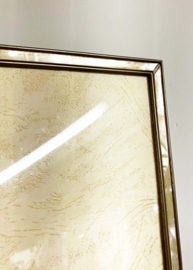 Zilverkleurige vintage fotolijst met licht bollend glas - Chromo