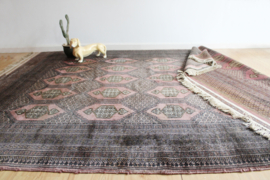 Groot handgeknoopt Oosters kleed. Wollen vintage Perzisch tapijt, Bouchara/Bokhara