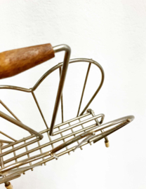 Goudkleurig metalen vintage servet houder. Retro postvakje.