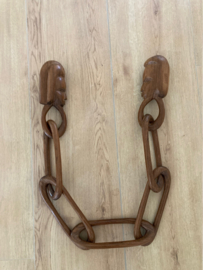 Vintage handgesneden houten vruchtbaarheidsketting. Afrikaanse huwelijksketting