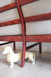 Prachtige Deense design bank - Farstrup Møbler. Retro sofa met beige wollen bekleding