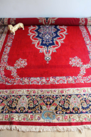 XXL Vintage Perzisch kleed, Kirman/Kerman. Groot handgeknoopt Oosters tapijt met bloemen