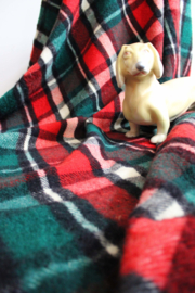 Geblokte wollen vintage deken. Retro Tartan plaid / sprei met ruitjes