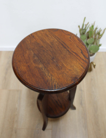 Art Deco plantentafel - eiken? Houten vintage tafeltje - Amsterdamse school stijl