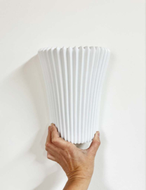 Keramieken vintage plissé lamp - Bista - IKEA. Witte retro design wandlamp