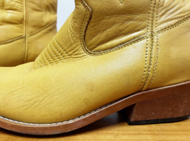Geel lederen cowboy boots - DW\\RS - maat 39. Gele leren laarzen / Western boots