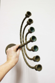 Joodse vintage kandelaar. 7 armige Menora kaarsenhouder