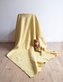 Gele wollen vintage deken. Eenpersoons retro sprei | Dekens en | Flat Sheep