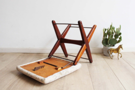 Verstelbare vintage voetenbank -  Gimson & Slater? Retro hocker, jaren 60.