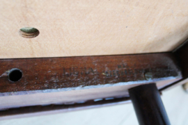 Houten vintage barkruk - Ligna / Thonet. Retro kruk met rugleuning