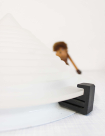 Witte vintage plafondlamp / plafonnière - T9317 - Ikea. Retro design lamp in Memphis stijl.