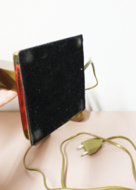 Goudkleurige tafellampje met creme kap. Vintage lamp