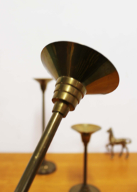 Set van 3 messing kandelaars .Goudkleurige vintage kaarsenhouders
