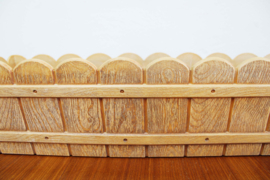 Grote vintage bloembak, EMSA? Retro plantenbak met houtdecor