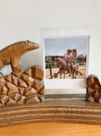 Set houten vintage fotolijstjes met beren. Art Deco fotolijsten