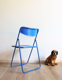 Blauwe vintage klapstoel - IKEA. Retro stoeltje - Ted - Niels Gammelgaard