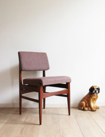 Set van 4 teakhouten vintage stoelen, Topform? Mid Century retro design stoelen.